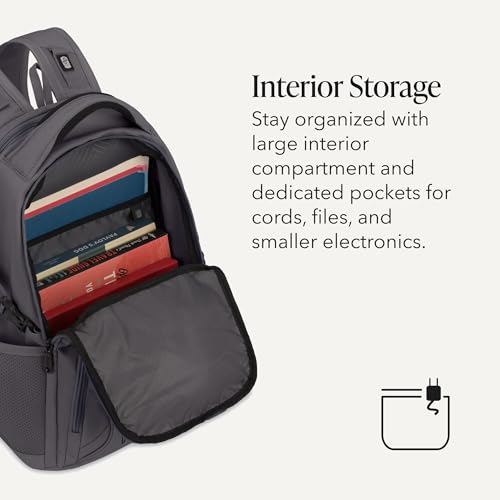 SwissGear 1900 Mini ScanSmart 16-Inch Backpack, Fits Up to 13-Inch Laptop, RFID Protection & ScanSmart TSA-Friendly Compartment, Charcoal - color: Charcoal