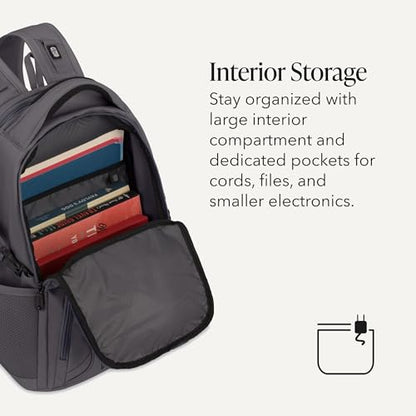 SwissGear 1900 Mini ScanSmart 16-Inch Backpack, Fits Up to 13-Inch Laptop, RFID Protection & ScanSmart TSA-Friendly Compartment, Charcoal - color: Charcoal