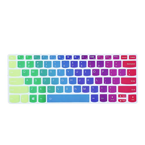 2 Pack Keyboard Cover for Lenovo Yoga C940 C740 14", Yoga C930 930 920 13.9", Lenovo Flex 14 14", Yoga 720 720S 730 13.3", Yoga 730 15.6", Yoga 720 12.5", Lenovo Yoga 6 Keyboard Cover-Rainbow+Clear - color: Rainbow+Clear