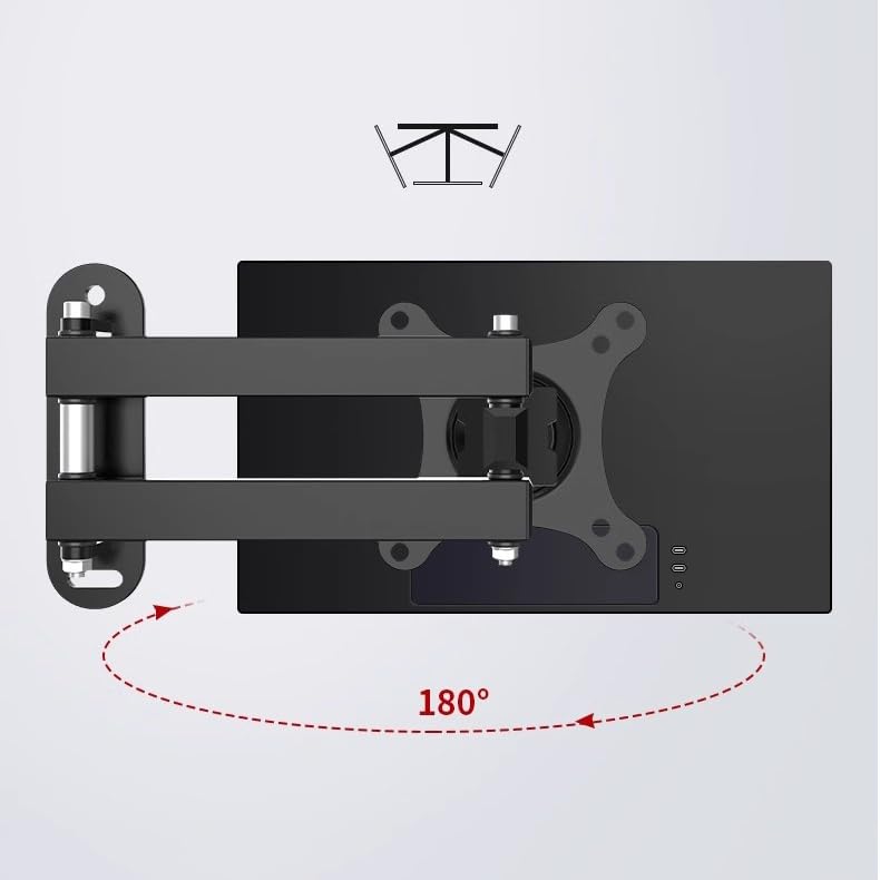 Monitor Stand Single Monitor Wall Mount for Most 10-27" Monitors Within 33.0 lbs, Full Motion Adjustable Wall Mount Articulating Arms Swivel Tilt Extension Rotation Monitor Stand Desk arm