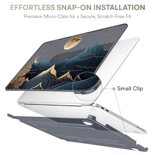May Chen Compatible with MacBook Neo 13 inch Case 2026 Model A3404, Plastic Hard Shell,Keyboard Cover,Screen Protector,Dust Plug, for MacBook Neo 13" with A18 Pro Chip, Starry Mountain - color: Starry Mountain