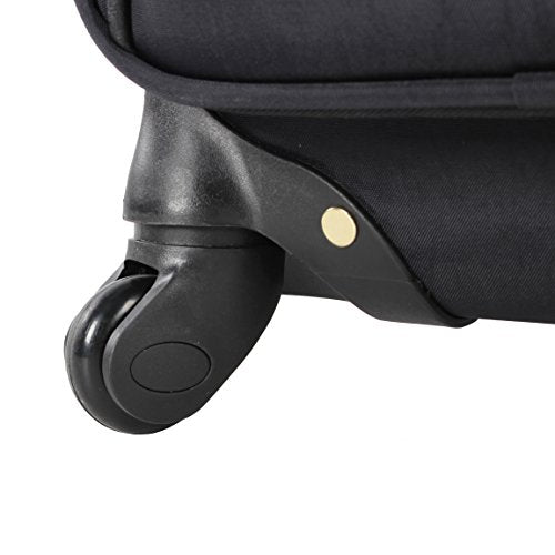 Steve Madden Designer-Gepckkollektion Leichter Softside-Koffer fr Damen und Herren strapazierfhige 50,8 cm groe Tragetasche mit 4 rollenden Spinner-Rdern, Peek-a-boo Black, 20in, Carry on Bag With - color: Peek-a-boo Black, size: 20 inches