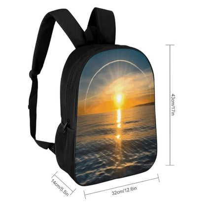 17 Inch Sunrise Horizon Laptop Backpack for Men Women Waterproof Lightweight Travel Backpack Commuter Bag Large Capacity Casual Daypack for Business Trip & Outdoor