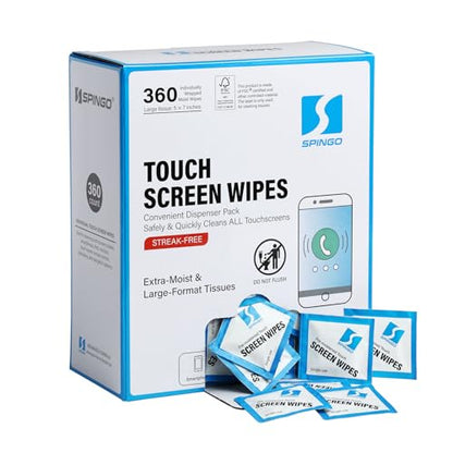 360 Count Screen Wipes, Screen Cleaner Wipes for Electronics, Touchscreens | Streak-Free & Scratch-Free Electronics wipes for Phone, Laptop, Computer, Monitor, Touchscreens, Care Screens, Eyeglasses. - size: 360 count