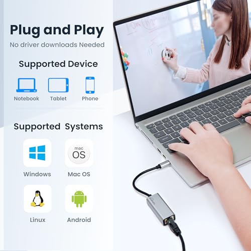 USBC Ethernet Adapter 2 Pack,2Pcs TypeC to RJ45 Ethernet Gigabit Network Adapter Compatible with Windows, MacOS, Linux, and More TypeC to RJ45 with 1000MBPS (2*USB C to RJ45) - style: 2*TYPEC TO RJ45