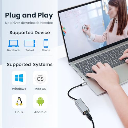 USBC Ethernet Adapter 2 Pack,2Pcs TypeC to RJ45 Ethernet Gigabit Network Adapter Compatible with Windows, MacOS, Linux, and More TypeC to RJ45 with 1000MBPS (2*USB C to RJ45) - style: 2*TYPEC TO RJ45