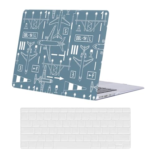 Hard Case Compatible with Old Version MacBook Pro 13 inch Case 2012 2011 2010 2009 2008 Release A1278 with CD-ROM, Laptop Plastic Hard Case Shell & Keyboard Cover, Airplane - color: Airplane, size: A1278(Pro 13" w/CD-ROM 2008-2012)