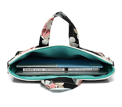 15 inch White Rose Water Resistant Laptop Shoulder Messenger Bag Sleeve Case for MacBook Pro 16 inch and 15 inch-15.6 inch laptop - color: ‎white Rose