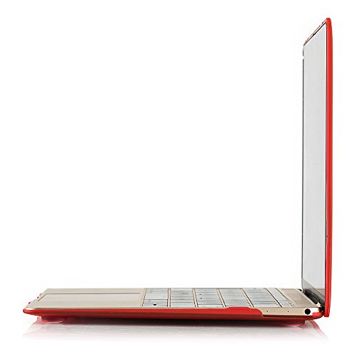 RUBAN Case Compatible with MacBook 12 Inch A1534 - Slim Snap On Hard Shell Protective Cover and Keyboard Cover, Red - color: Red