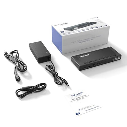 WAVLINK USB C Docking Station Dual 4K@60Hz(2 HDMI+2DP) | 100W PD Charging, Compatible with Thunderbolt 4/3, M1-M5 Mac/Neo, Windows, 10Gbps USB C, LAN, Displaylink Driver Required