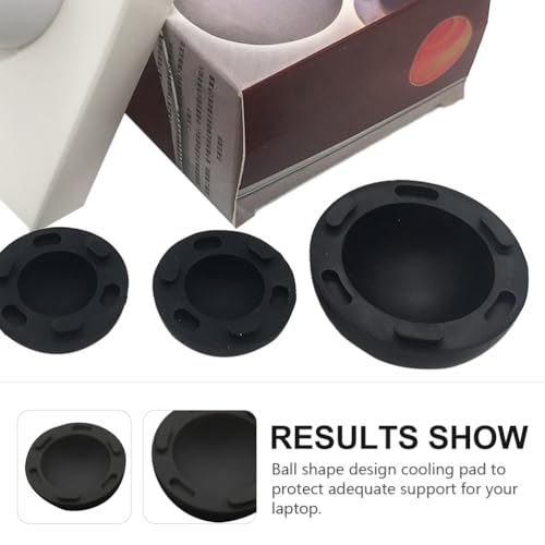 SOLUSTRE Laptop Cooling Ball Pad 4Pcs Silicone Heat Dissipation Feet Riser Stand for Notebook Computer Support and Anti-Slip Cooling Elevator - color: Black
