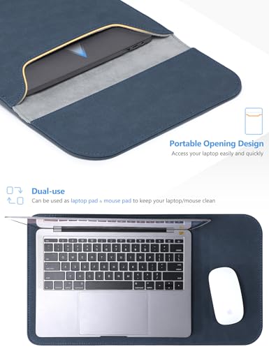 HYZUO 13 Inch Laptop Sleeve PC Case for MacBook Pro 13 M2 M1 2026-2016, 13" MacBook Neo 2026 A3404, MacBook Air 13 M5 A3449 M4 M3 M2 M1 2026-2018, 13" iPad Pro/Air, Surface Pro, XPS 13, Navy Blue - color: Navy Blue, size: 13 Inch