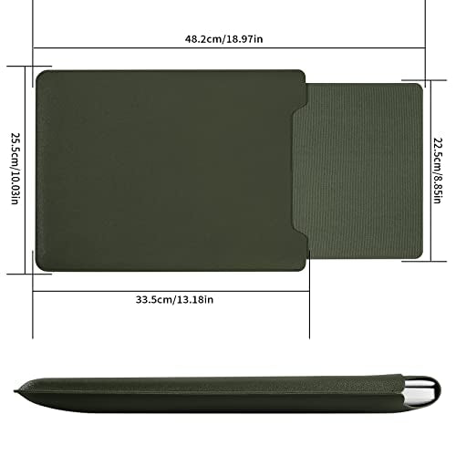 13.3-14" Laptop Sleeve, Padded Case, Thin Portable Versatile Bag Compatible With 2022 Pro 14 inch/2015 Pro 13.3 inch/2015 Air 13.3 inch (Dark Green) - color: Dark green