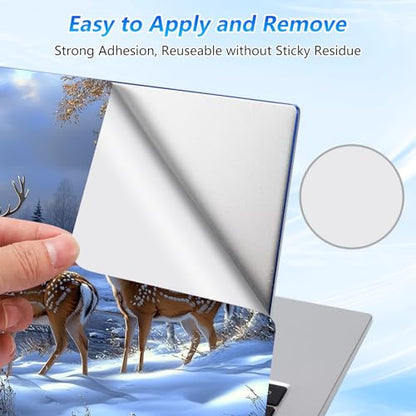 Universal Laptop Skin Sticker Decal with 2 Wrist Pad Skins, Waterproof Scratch Vinyl Cover for 11–15.6 Inch MacBook, HP, Dell, Lenovo, Cutable & Reusable,Winter Deer Snow Scene - color: Winter Deer Snow Scene