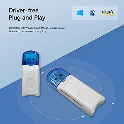 4 Pack USB SD Card Reader for PC, Micro SD Card to USB Adapter, Camera Memory Card Reader for Laptop