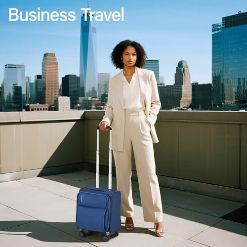 Hanke 16 Inch Underseat Carry On Luggage with Spinner Wheels Airline Approved, Small Rolling Suitcase Softside Underseater Lightweight TSA Travel Roller Suitcase Carry-On Bag(Blue) - color: Blue, size: 16 Inch Underseat