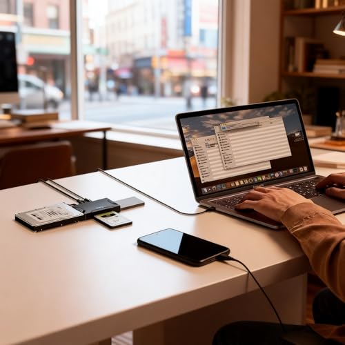 USB 3.0 to IDE SATA Adapter Hard Drive Reader, Type C USB to External Hard Drive Disk HDD Converter Kit for Universal 2.5/3.5 HDD SSD with Power Supply