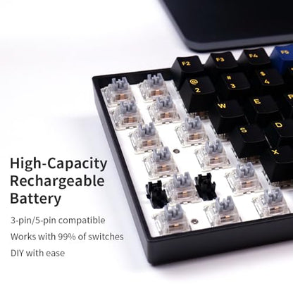 Newmen GM1000 Wireless Mechanical Gaming Keyboard,Bluetooth 2.4G/Wired | Hot Swappable,Custom,RGB Backlit Mechanical Keyboards,Anti-Ghosting,Num Pad ,Mac/Win,Blueblack Keycaps,G-Silver Switch - color: BlueBlack Keyboard-G-Silver Switch