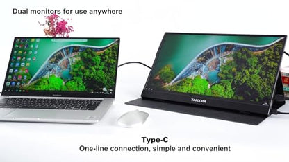 15.6 Inch Portable Touchscreen Monitor, 1080P FHD IPS Display | USB C HDMI External Second Screen with Smart Cover Stand for Laptop PC Mac Phone Gaming