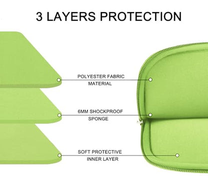 Askuko Laptop Sleeve 14 inch, Shockproof Protective Computer Cover, Durable Carrying Bag Laptop Case Compatible with 14"" MacBook Air/Pro HP Asus Lenovo Notebook, Light Green - color: Light Green, size: 14 inch