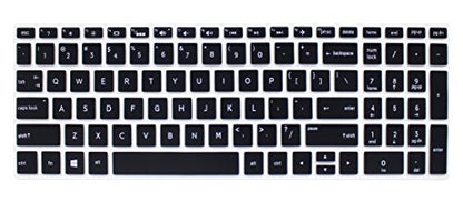 Silicone Keyboard Cover Skin Compatible for 15.6" HP Pavilion x360 15-br075nr, Pavilion 15-cc 15-cb Series 15-cc010nr 15-cb010nr, HP Envy x360 15m-bp 15m-bq Series, HP Envy 17.3" 17m-ae011dx (Black) - color: Black