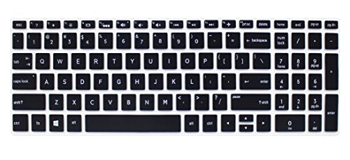 Silicone Keyboard Cover Skin Compatible for 15.6" HP Pavilion x360 15-br075nr, Pavilion 15-cc 15-cb Series 15-cc010nr 15-cb010nr, HP Envy x360 15m-bp 15m-bq Series, HP Envy 17.3" 17m-ae011dx (Black) - color: Black