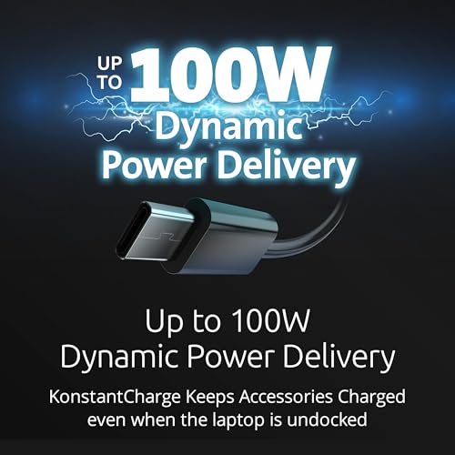 Kensington SD3210U3 USB-C® 10Gbps Triple Video Driverless Dock 100W PD - DP/HDMI - Windows, Supporting Thunderbolt™ 5, Thunderbolt™ 4, USB4®, and USB-C® Alt Mode laptops with up to three 4K (K32802NA)