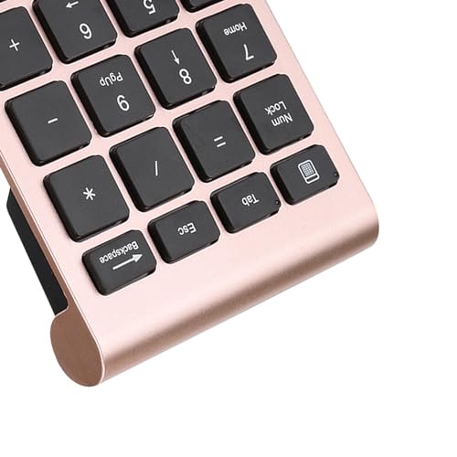 Keenso Number Pad, Wireless Numeric Keypad with Ergonomic Design, 22 Keys Portable Keyboard for Laptop Users, Compatible with and (Pink Gold) - color: Pink Gold