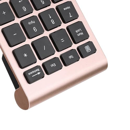 Keenso Number Pad, Wireless Numeric Keypad with Ergonomic Design, 22 Keys Portable Keyboard for Laptop Users, Compatible with and (Pink Gold) - color: Pink Gold