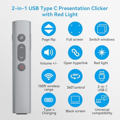 Presentation Clicker for PowerPoint Presentations, Laser Pointer for Presentations 79, BYJ80