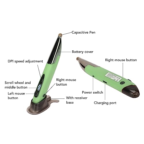 Yinhing Pen Rechargeable Portable Optical Mode for PC Laptop Luminous Silent Handheld Small Design (Green) - color: Green