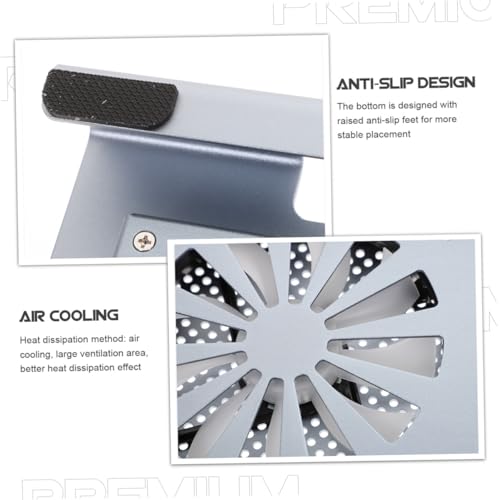 Aluminum Alloy Laptop Cooling Pad with RGB LED Fan, Ventilated Support Stand for Gaming Laptops, USB Powered Cooler Suitable for Portable Use, Gray