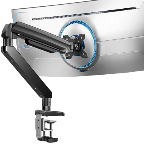 ErGear Heavy Duty Monitor Arm for 13-49″ Ultrawide Screens, 37.4 lbs Capacity, Full Motion Monitor Desk Mount, Rock-Solid Support, Dual C-Clamp & Grommet Mount, VESA 75x75/100x100mm - size: 13"-49", style: Single Arm