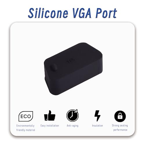 10 PCS VGA/DB9 Port Anti-dust Plugs, Silicone Covers Caps Stoppers, Port Protector for RS232, HDB15, DB9, 0.59 x 0.28 (LxW) - size: VGA/DB9/Black/10 PCS