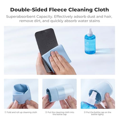 K&F CONCEPT 200ML Screen Cleaner Spray, with 2 Microfiber Cleaning Cloth | Double-Sided Velvet Cleaning Cloth,High-Efficiency Cleaning,Safe Formula Cleaner,Streak-Free,for TVs Tablets Phone Laptops