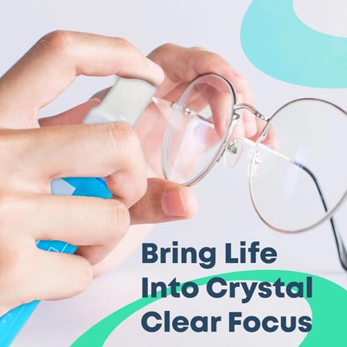 Sparkle Anti-Reflective Safe Gel Lens Cleaner & Repair Kit – (2) 2oz Glasses Cleaner Spray, (2) Microfiber Cloth & Keychain Screwdriver for Eyeglasses, Lenses & Screens (5 Piece Set) - size: 2 Fl Oz (Pack of 2), style: 2x2oz Lens Spray + 2 Microfiber Clot