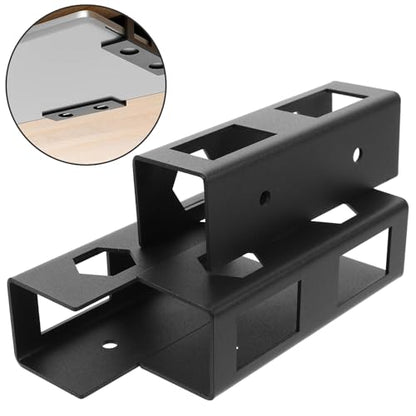 Didiseaon Desk Metal Laptop Bracket and Keyboard Holder for Office Use, Black Compact Mounting Stand with Storage Shelf Compatible with Tablets and Laptops