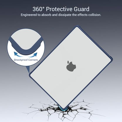 MOSISO Compatible with MacBook Air 13 inch Case M5 2026 M4 M3 M2 2025-2022 | A3449 A3240 A3113 A2681,Seamlessly Closes Reinforced Crack-Resistant Hard Shell for MacBook Air 13.6 inch Case,Midnight Clear - color: Midnight Clear