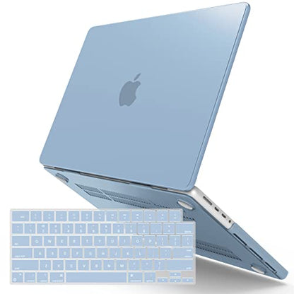 IBENZER Compatible with MacBook Pro 14 Inch Case 2026 2025 2024 2023 2022 M5 M4 M3 M2 M1 A3434 A3112 A3185 A3401 A2918 A2992 A2779 A2442 Mac Pro/Max,HardShellCase&KeyboardCover,SerenityBlue,T14SRL+1 - color: Sierra Blue, size: For Macbook Pro 14" with Tou