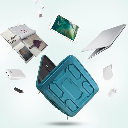DOMISO 13.3 inch Laptop Sleeve with Handle Shockproof Computer Bag Waterproof EVA Protective Carrying Case for 13-13.3 inch Notebooks/13 MacBook Air/MacBook Pro Retina/Dell XPS 13/HP, Teal - color: Teal, size: 13.3 inch