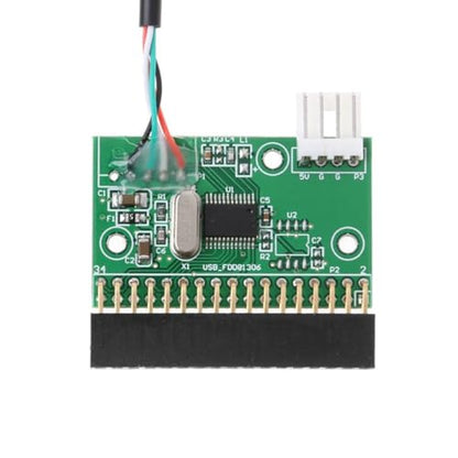 USB to 34-Pin Floppy Drive Adapter PCB Board, 3.5 Inch 1.44MB Floppy Disk Drive to USB Cable Connector Reader, IT Hardware Data Recovery Converter Module for Desktop Laptop, 1 Set