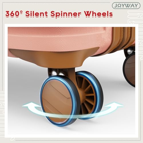 Joyway Expandable Carry on Luggage Sets Airline Approved, Lightweight Hard Shell 20 Inch Carry-on Suitcase with Spinner Wheels (Carry on luggage，Pink) - color: Pink, size: Carry on luggage