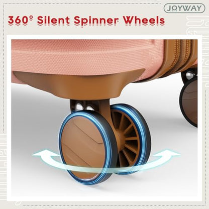 Joyway Expandable Carry on Luggage Sets Airline Approved, Lightweight Hard Shell 20 Inch Carry-on Suitcase with Spinner Wheels (Carry on luggage，Pink) - color: Pink, size: Carry on luggage