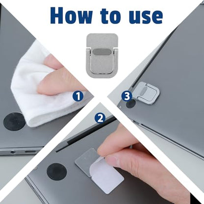 Apausvcm 2Pcs Keyboard Riser, Self-Adhesive Mini Keyboard Stand for Desk Portable Laptop Feet Foldable Keyboards Lift for Most Keyboards (Silver) - color: Silver