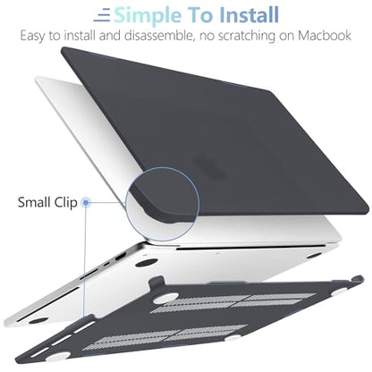 MEEgoodo for M5 MacBook Pro 16 inch Case 2026 2024 2023 2021 (Fit Model A3429/A3428/A3403/A3186/A2991/A2780/A2485) M5 M4 M3 M2 M1 Pro/Max, Laptop Case with Keyboard & Webcam Cover, Matte Black - color: Matte Black