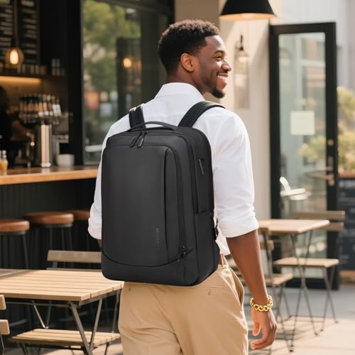 38L Travel Backpack 17" Laptop Backpack W/USB-C Port, Expandable Carry-On Bag, TSA Approved for Business College, Black - color: Black