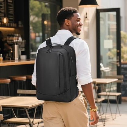 38L Travel Backpack 17" Laptop Backpack W/USB-C Port, Expandable Carry-On Bag, TSA Approved for Business College, Black - color: Black
