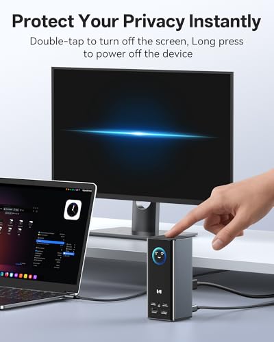 Selore Laptop Docking Station 3 Monitors Triple 4K Display 3 HDMI 2 DP | Weather Smart Display, 10Gbps USB A/C, Gigabit Ethernet, SD/microSD Reader, 100W PD, USB C Dock for Dell/HP/Lenovo/Asus/Acer - color: Space Grey