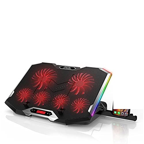 Laptop Cooler for 12-18 Inch Six Fans LCD Screen Cooling Pad Adjustable Notebook Stand Two Port - color: E