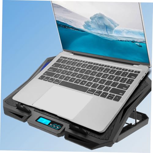 Toddmomy Laptop Cooling Pad 15.6 Inch with 6 Fans, Quiet Adjustable Speed Laptop Cooler Stand with Blue LED Light, Portable Cooling Fan Base for Gaming and Office Use